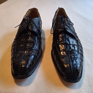 Classic Black Textured Men's Oxfords
